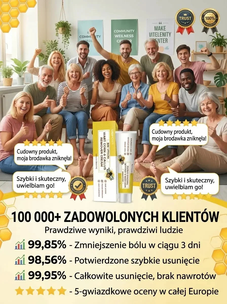 🐝🦶 Krem do usuwania modzeli oraz odcisków z naturalnym jadem pszczelim