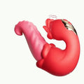 Lingua di rosa, leccata clitoridea, doppio vibratore, dildo