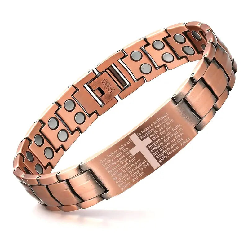 Bracciale magnetico in rame: allevia la fatica e stimola la circolazione sanguigna.
