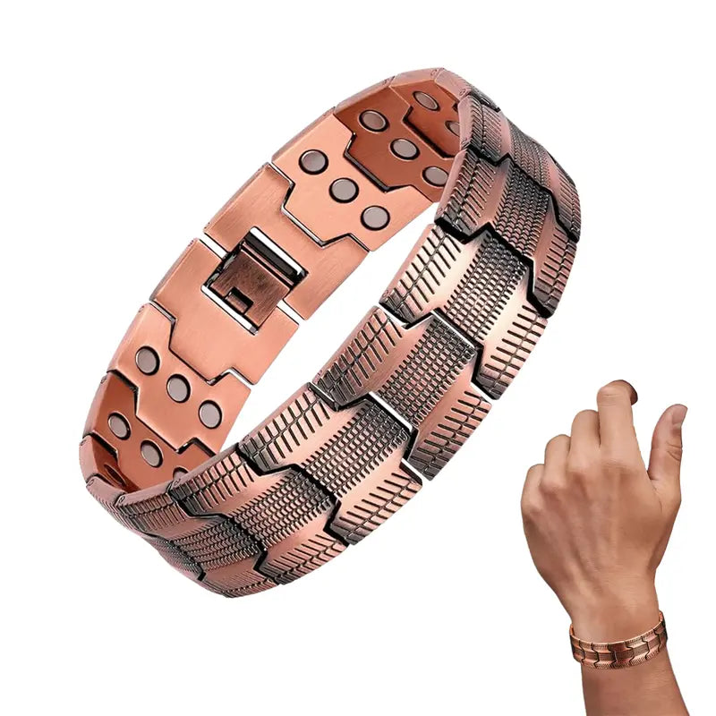 Bracciale magnetico in rame: allevia la fatica e stimola la circolazione sanguigna.