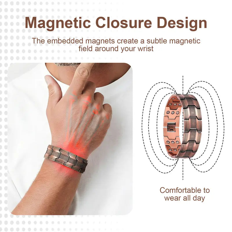 Bracciale magnetico in rame: allevia la fatica e stimola la circolazione sanguigna.