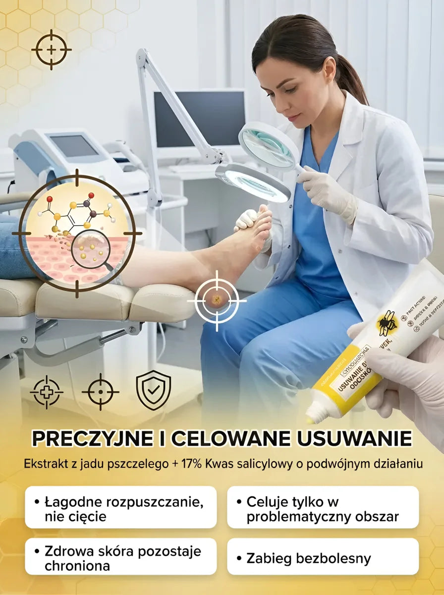 🐝🦶 Krem do usuwania modzeli oraz odcisków z naturalnym jadem pszczelim