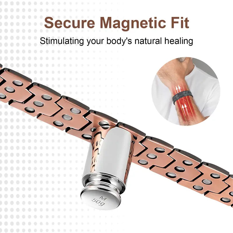 Bracciale magnetico in rame: allevia la fatica e stimola la circolazione sanguigna.