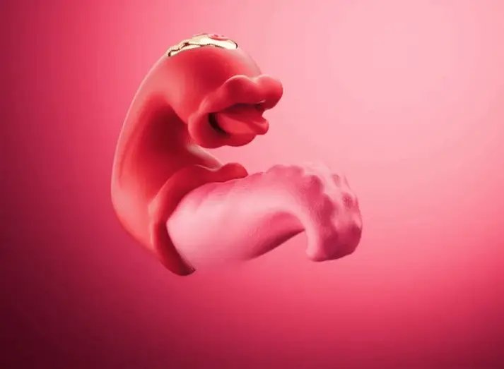 Lingua di rosa, leccata clitoridea, doppio vibratore, dildo