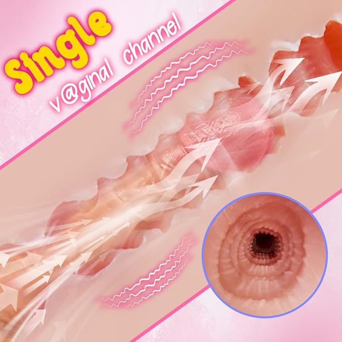 Bambola sessuale per uomini con 5 modalità di aspirazione e 7 modalità di vibrazione, vagina e ano realistici, masturbatore automatico con canale vaginale 3D