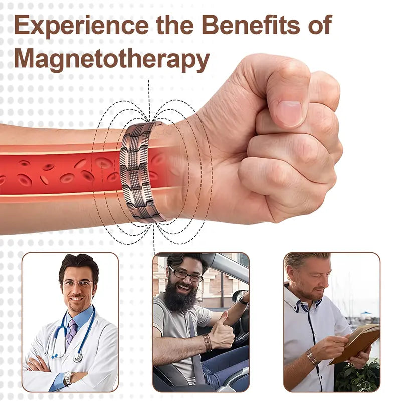 Bracciale magnetico in rame: allevia la fatica e stimola la circolazione sanguigna.