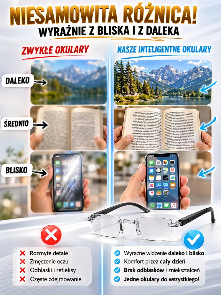 👓📖 Wielofunkcyjne fotochromowe okulary do czytania z ochroną przed światłem niebieskim