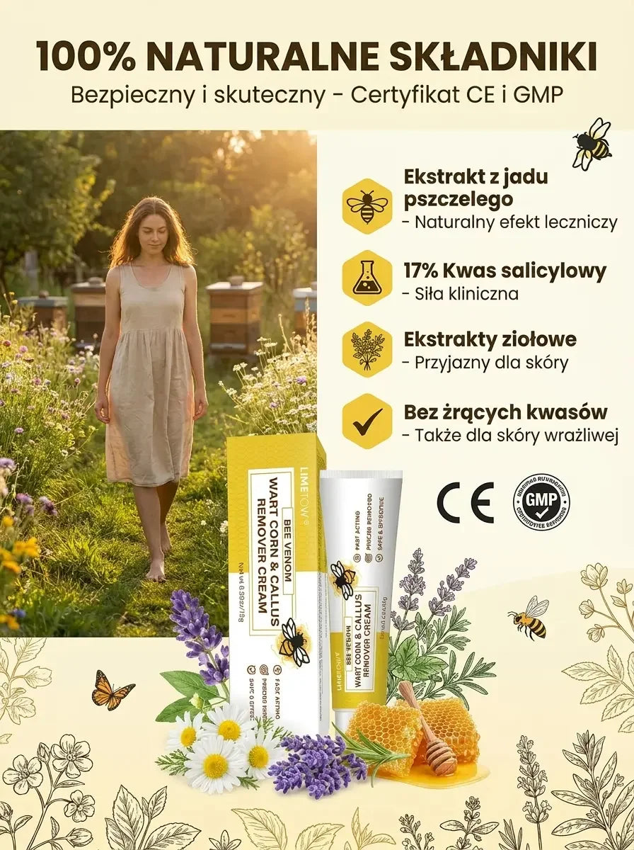 🐝🦶 Krem do usuwania modzeli oraz odcisków z naturalnym jadem pszczelim