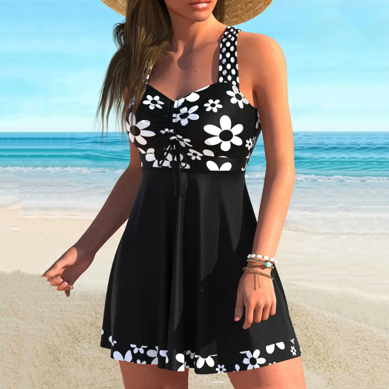 🌊🌴Damski strój kąpielowy bez rękawów z wbudowanymi szortami👙