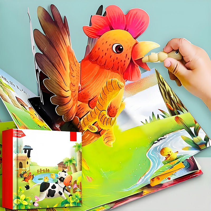 🦖Pop-up Książka Edukacyjna 3D - Dźwięk i Wyskakujące Strony, Naukowa Zabawa