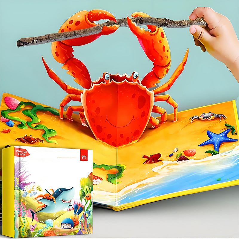 🦖Pop-up Książka Edukacyjna 3D - Dźwięk i Wyskakujące Strony, Naukowa Zabawa